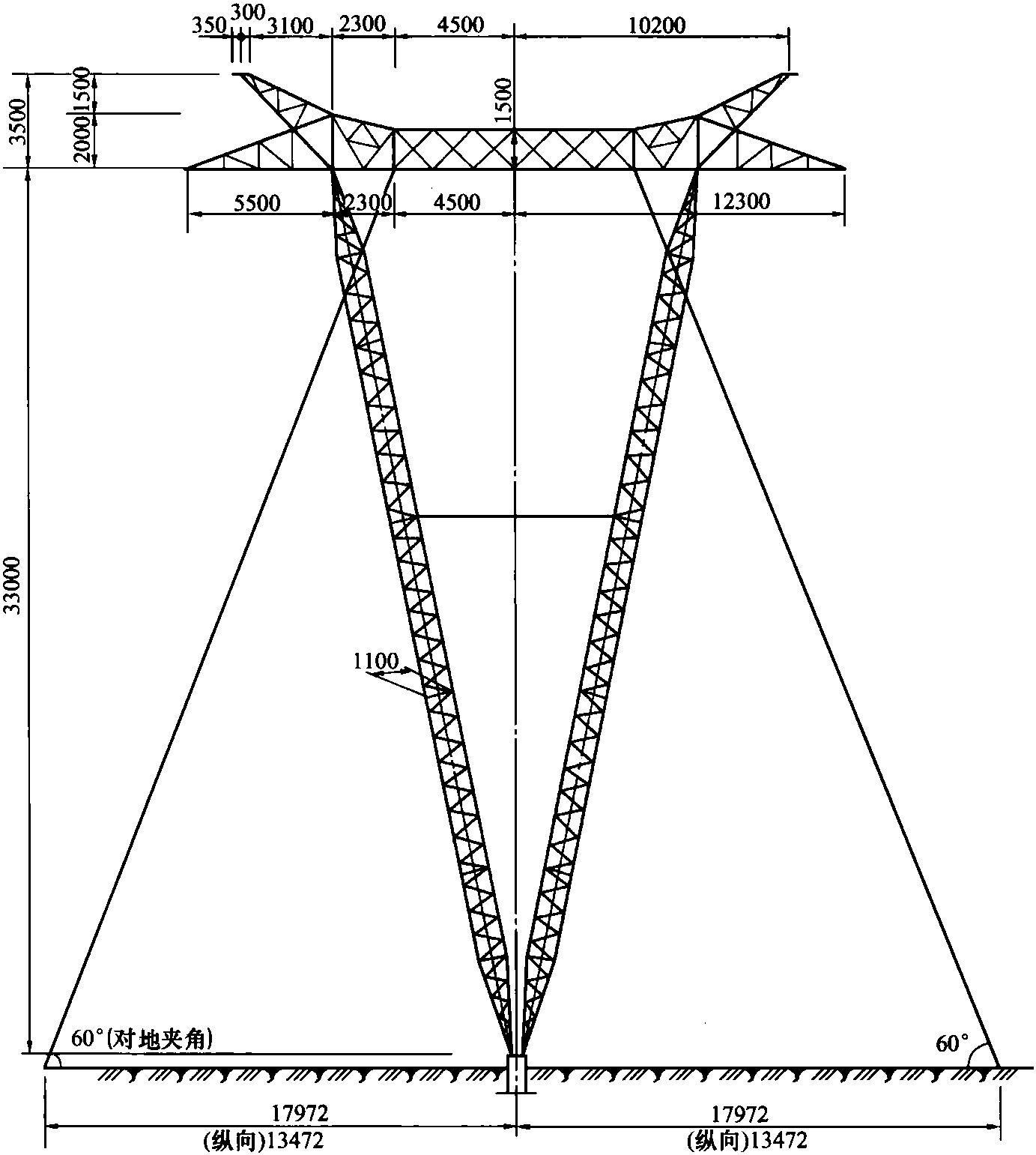 图3-3 ZV<sub>Ⅲ</sub>(33m) 直线塔